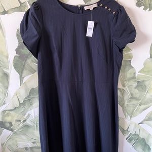 Loft pin striped a-line dress